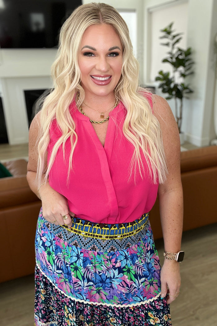 Love Me Now Sleeveless Blouse in Hot Pink - Mack and Mav Boutique