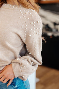String Me Along Pearl Accent Sweater - Mack and Mav Boutique