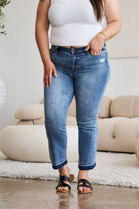 Judy Blue Full Size Release Hem Cropped Bootcut Jeans - Mack and Mav Boutique 