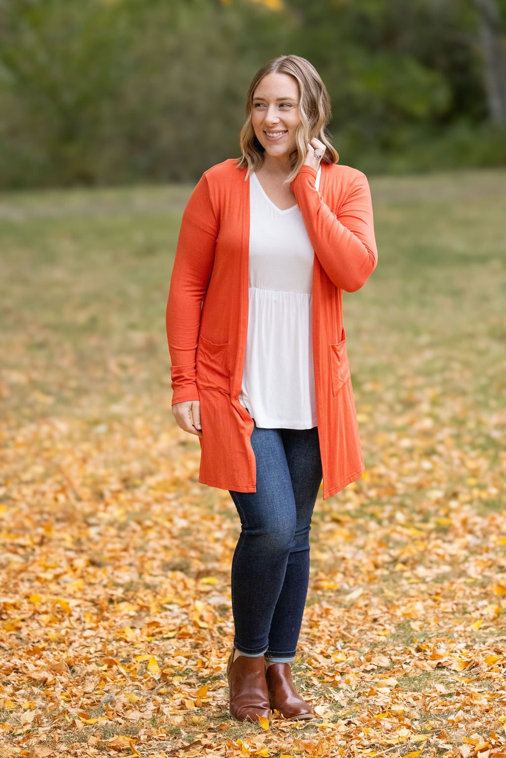 IN STOCK Classic Cardigan - Pumpkin FINAL SALE