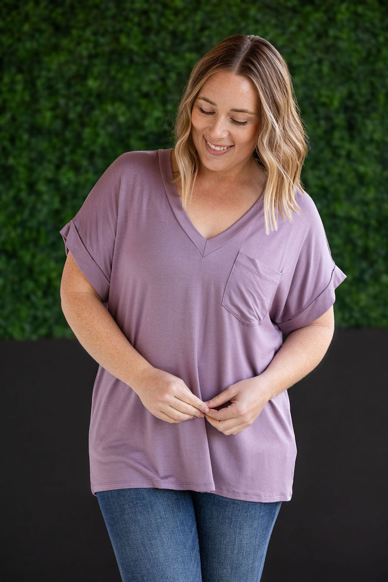 IN STOCK Sierra Pocket Top - Dusty Purple