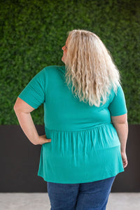 IN STOCK Sarah Ruffle Short Sleeve - Teal