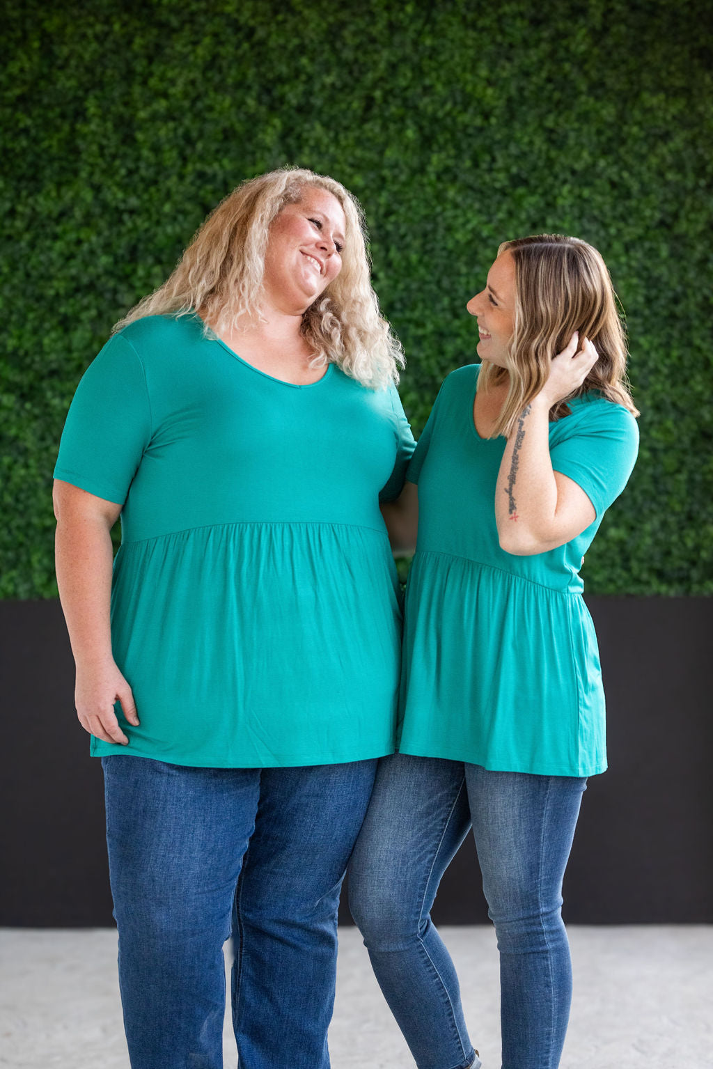 IN STOCK Sarah Ruffle Short Sleeve - Teal