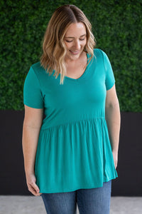 IN STOCK Sarah Ruffle Short Sleeve - Teal