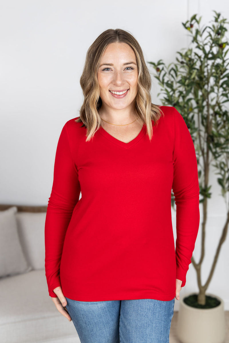 IN STOCK Leah Long Sleeve Top - Red