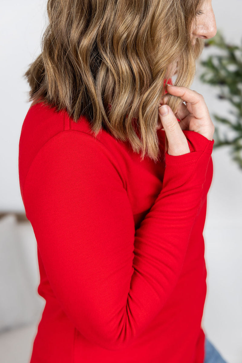 IN STOCK Leah Long Sleeve Top - Red