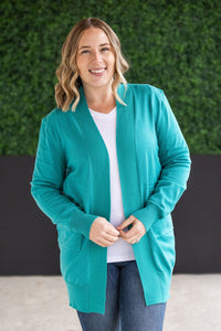 IN STOCK High Pocket Cardigan - Teal FINAL SALE