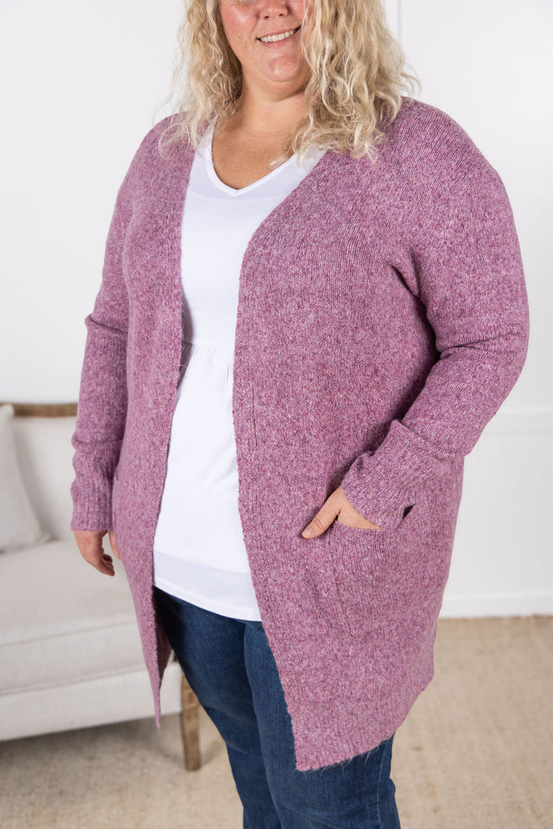 IN STOCK Madison Cozy Cardigan - Frosted Berry