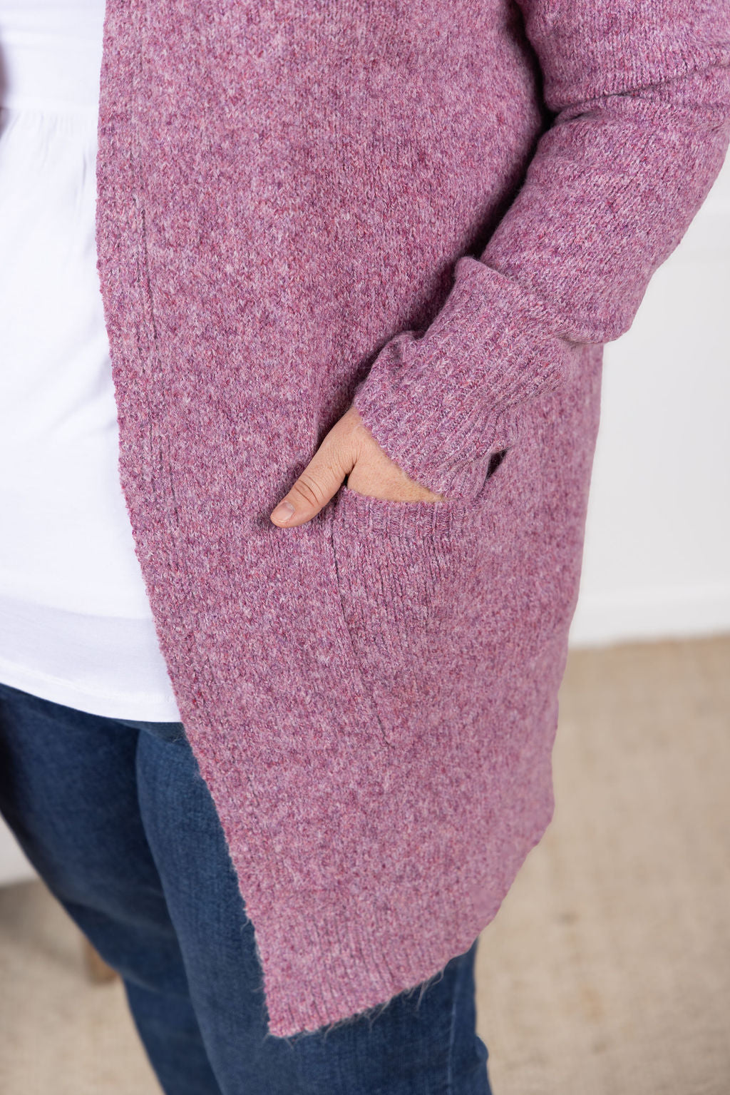 IN STOCK Madison Cozy Cardigan - Frosted Berry