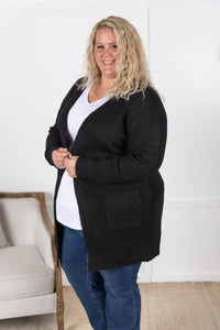 IN STOCK Madison Cozy Cardigan - Jet Black