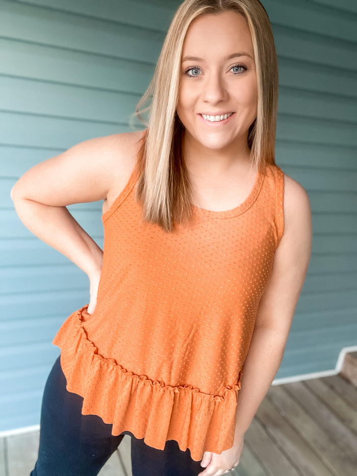 Rust Babydoll Tank - Mack and Mav Boutique 