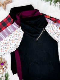 IN STOCK Classic Zoey ZipCowl Sweatshirt - Berry Serape