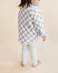 Cotton Shacket | Smiley Checkered Latte