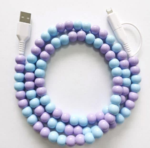 RTS Purple Combo Beaded Cell Phone Charger