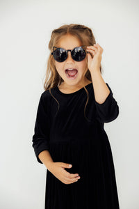 Black Velvet Twirl Dress