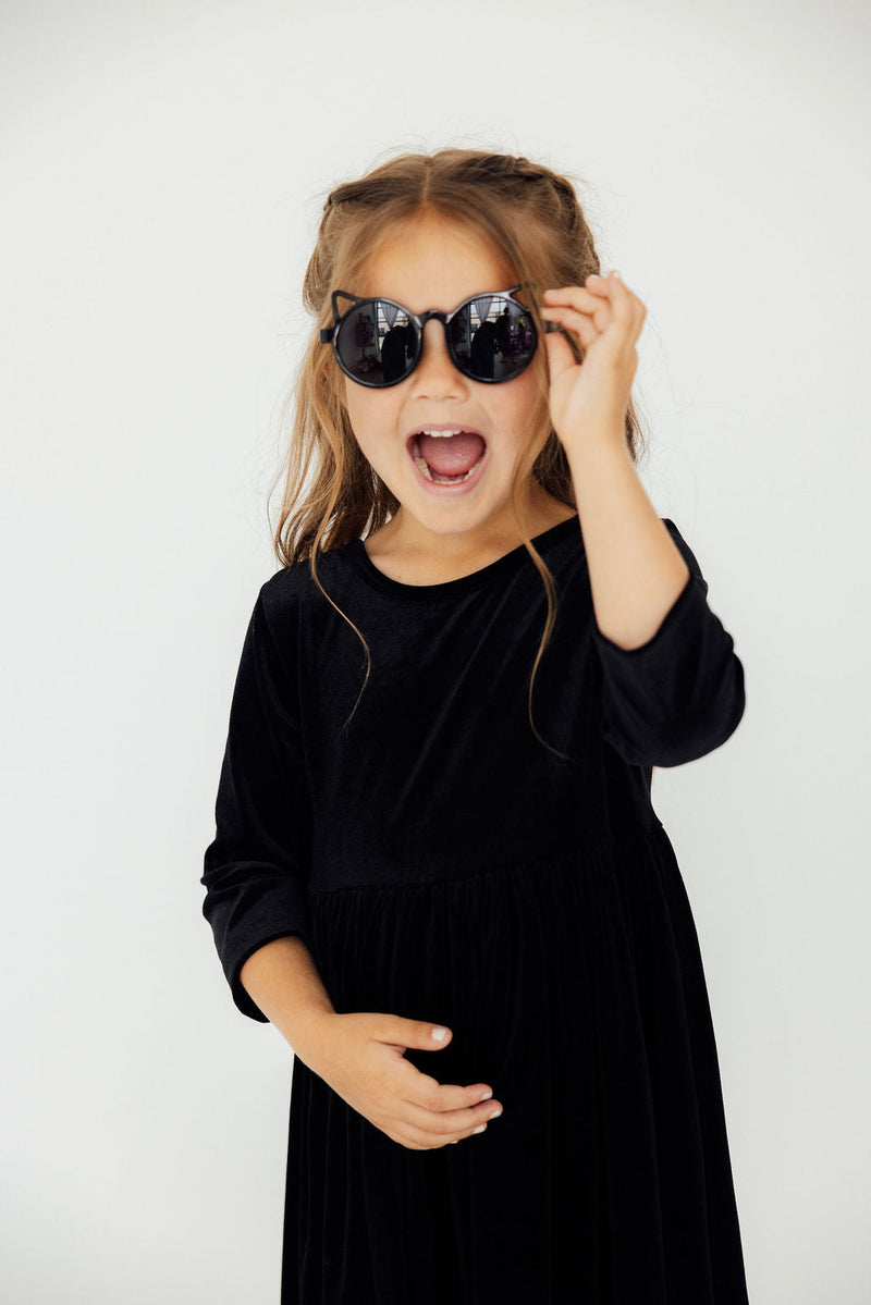 Black Velvet Twirl Dress