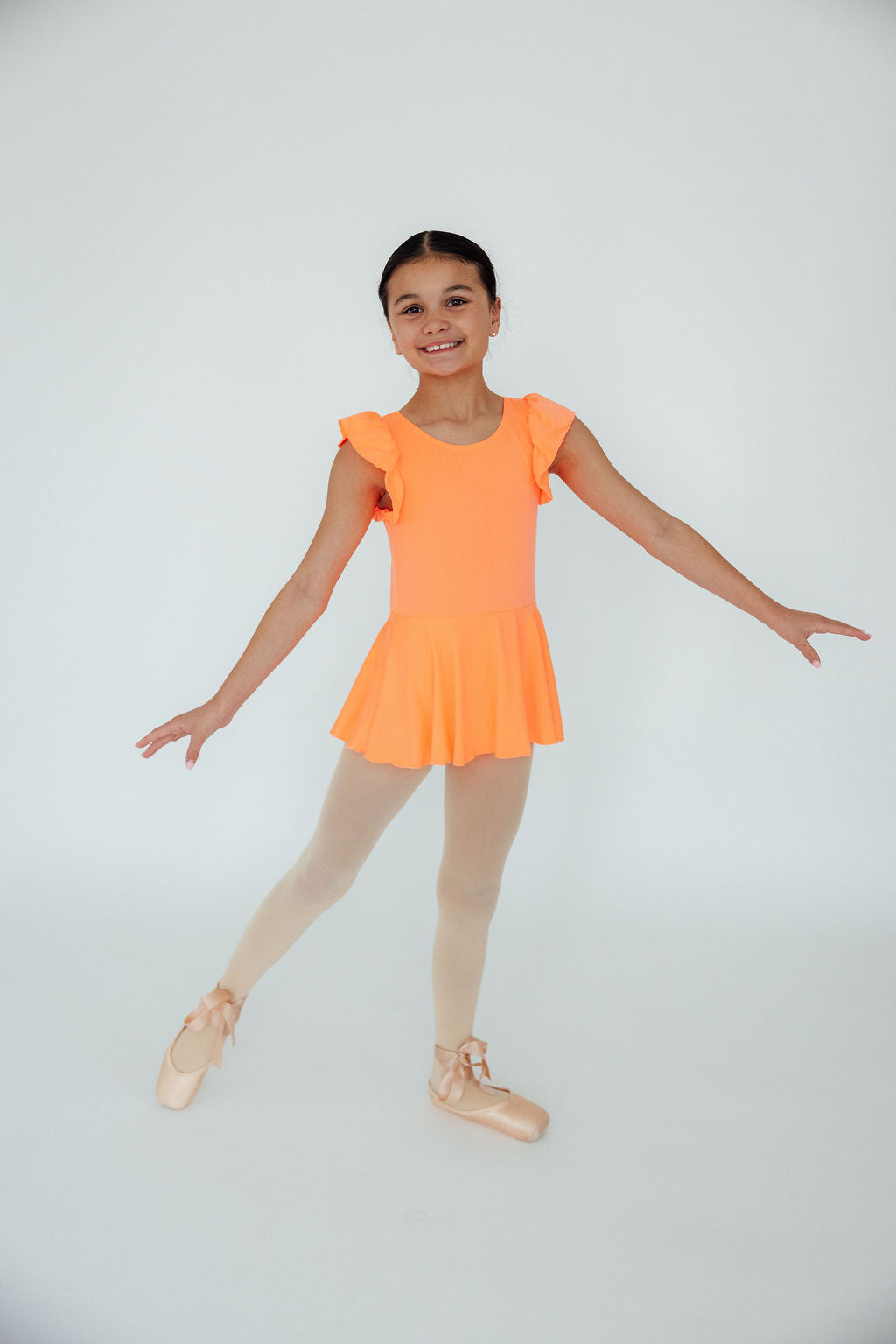 Neon Coral S/S Twirl Leotard