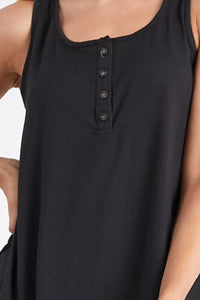 Ninexis Square Neck Half Button Tank - Mack and Mav Boutique 