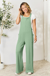 Double Take Full Size Wide Strap Overall with Pockets - Mack and Mav Boutique 