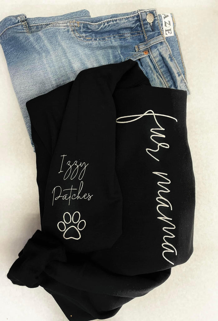 Mama Custom Embroidered Crew - Mack and Mav Boutique 