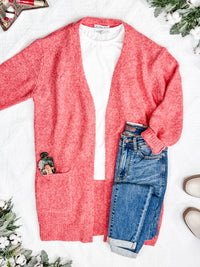 IN STOCK Madison Cozy Cardigan - Cherry Blush