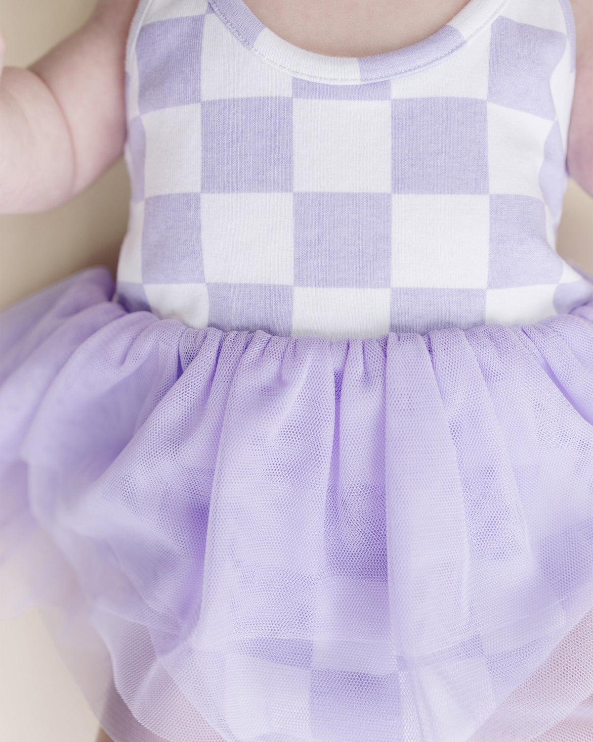 Tutu Romper | Checkered Lavender