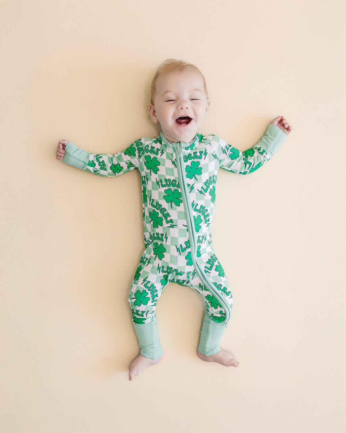 Bamboo Zip Romper | Lucky Shamrock