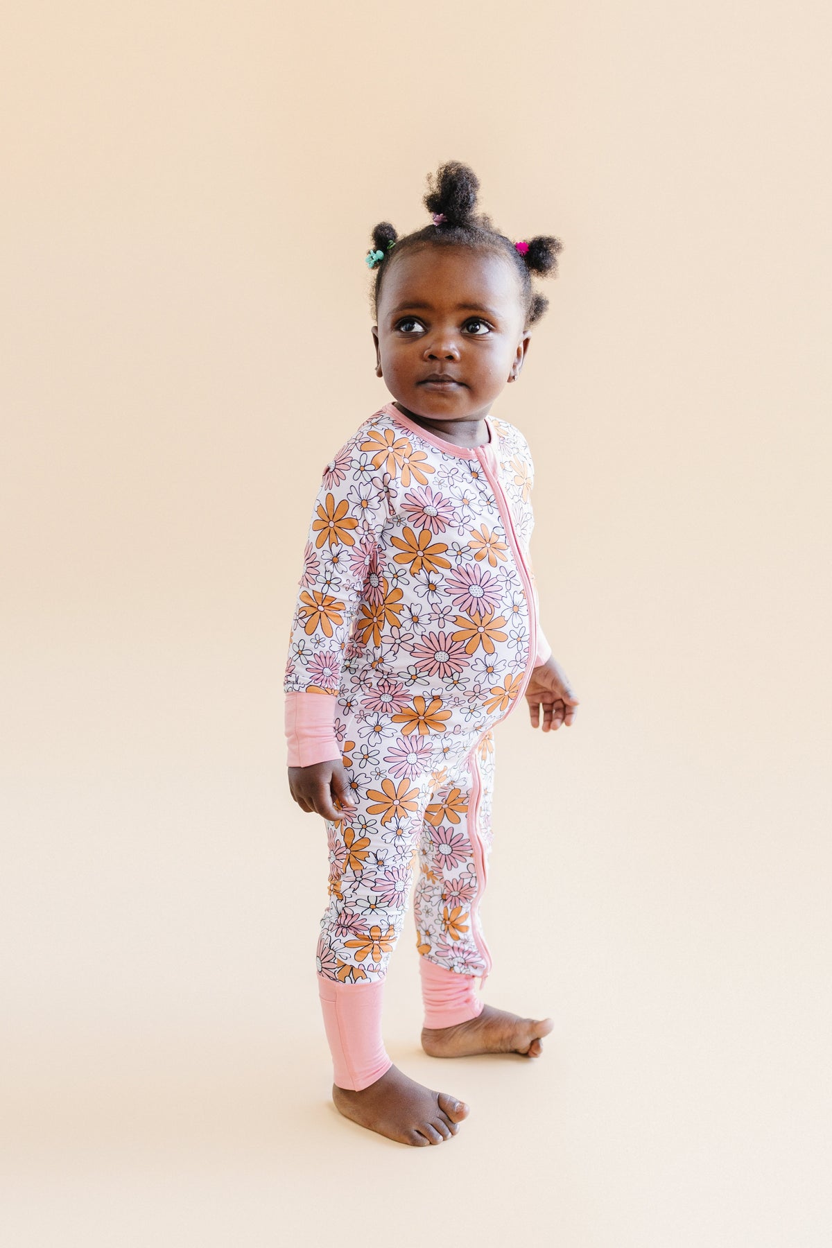 Bamboo Zip Romper | Retro Garden