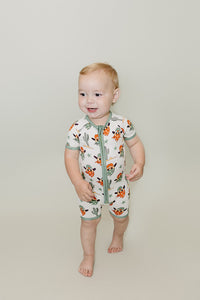 Bamboo Shorty Romper | Smiley Cowboy
