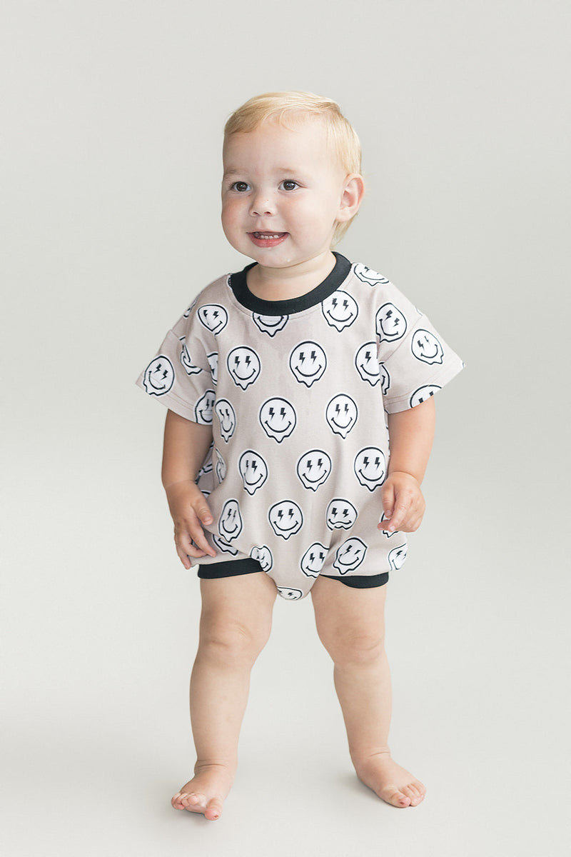 Short Sleeve Bubble Romper | Electric Drippy
