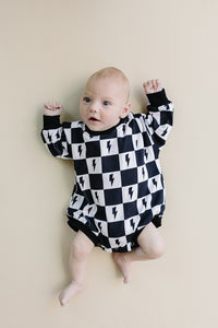Bubble Romper | Charcoal Bolts
