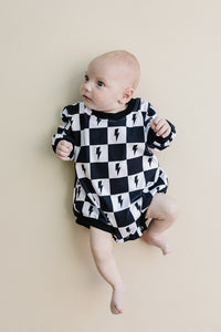 Bubble Romper | Charcoal Bolts