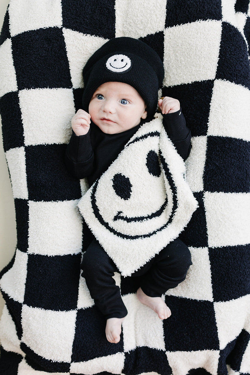 Smiley Plush Lovey | Black