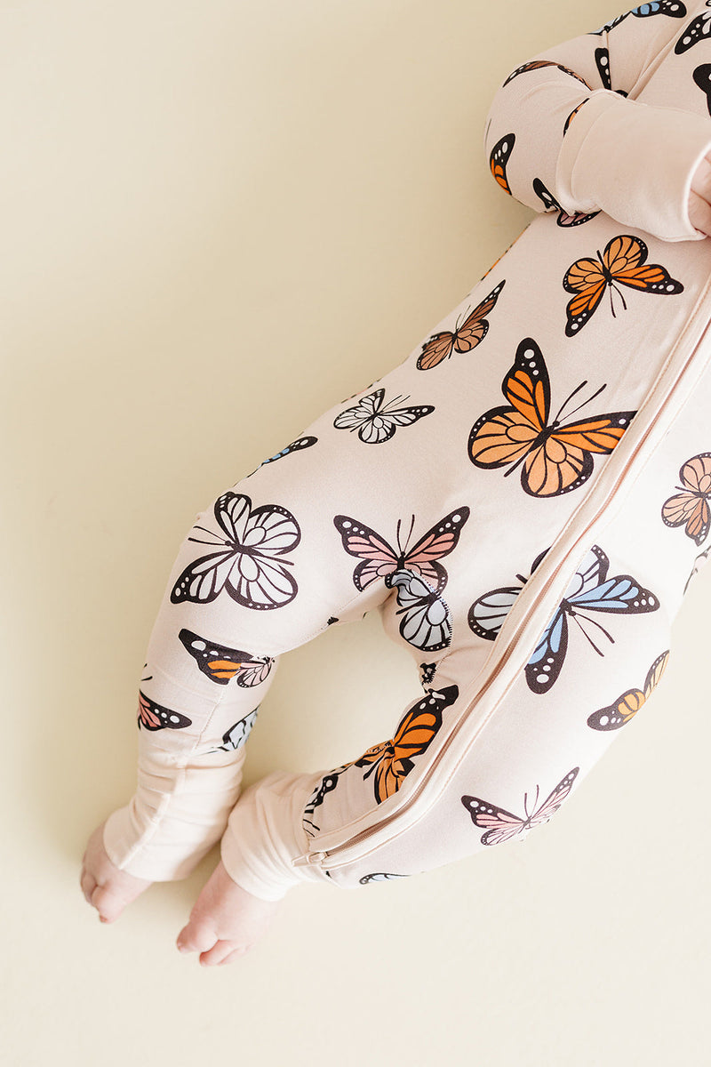Bamboo Zip Romper | Butterflies