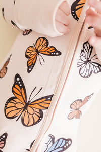 Bamboo Zip Romper | Butterflies