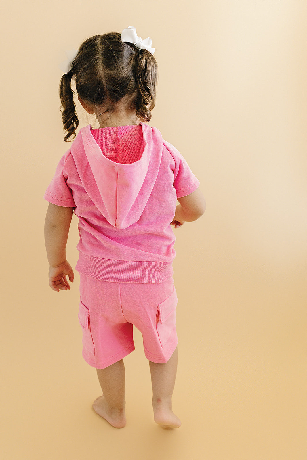 Terry Cargo Shorts Set | Pink