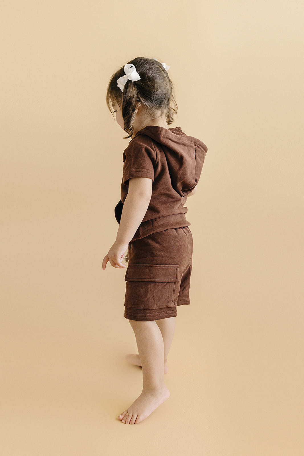 Terry Cargo Shorts Set | Chocolate