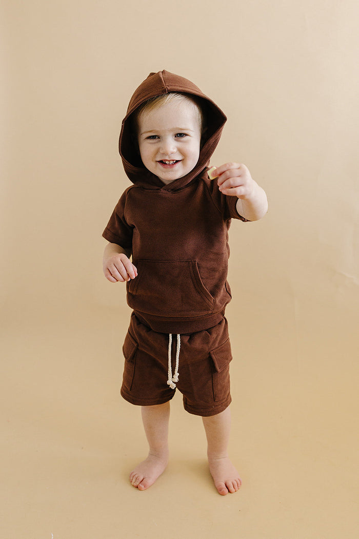 Terry Cargo Shorts Set | Chocolate