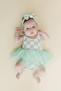 Checkered Headband | Mint