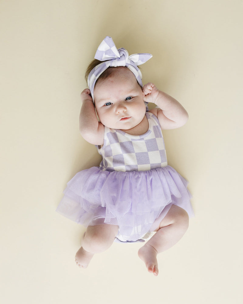 Tutu Romper | Checkered Lavender