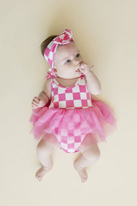 Checkered Headband | Bubble Gum