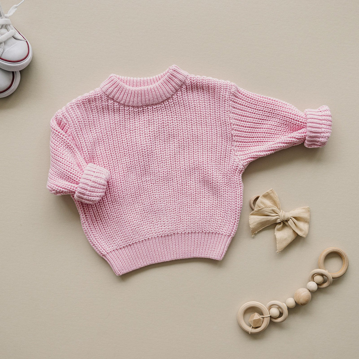 Chunky Knit Sweater | Pink