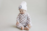 Checkered Smiley Lounge Set | Latte