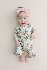 Bamboo Shorty Romper | Cactus Flowers