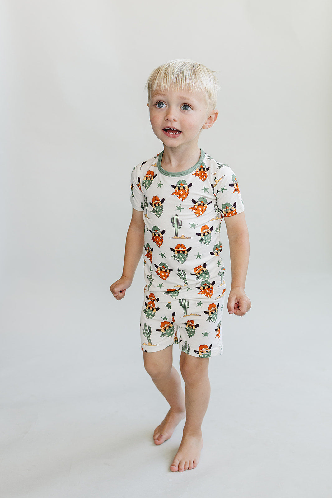 Bamboo Two Piece Shorts Set | Smiley Cowboy