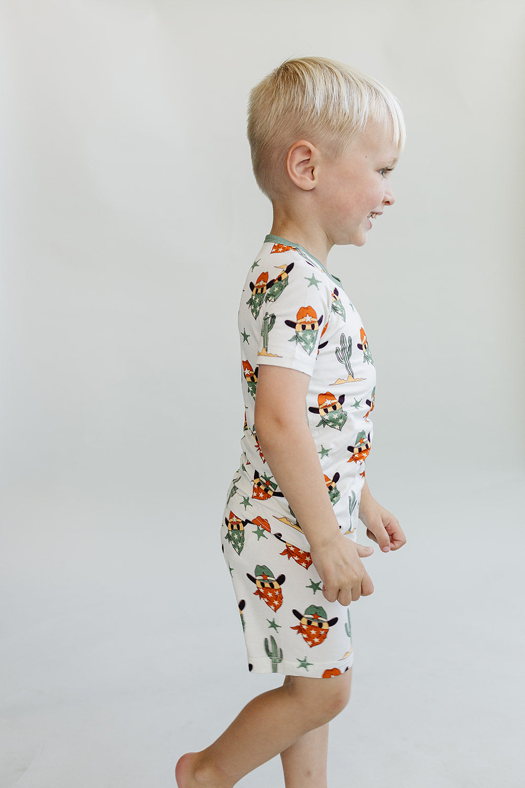 Bamboo Two Piece Shorts Set | Smiley Cowboy