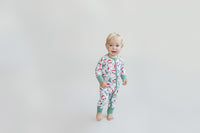 Bamboo Zip Romper | Checkered Santa