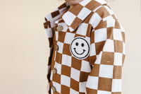 Cotton Shacket | Smiley Checkered Copper