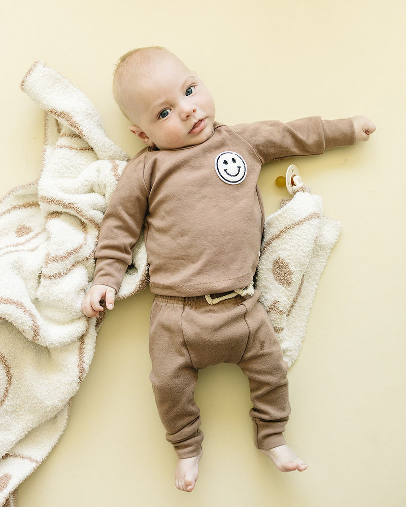 Smiley Plush Lovey | Latte