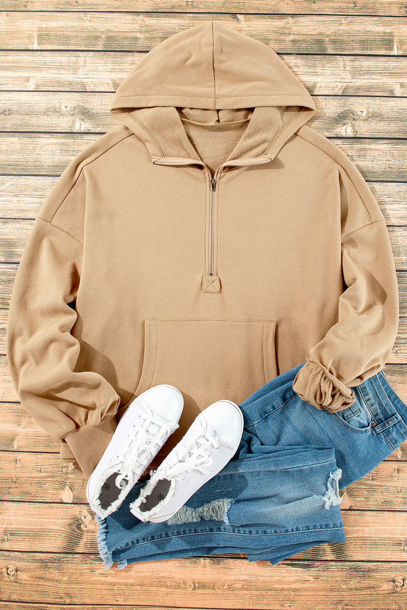 Half Zip Relaxed Hoodie